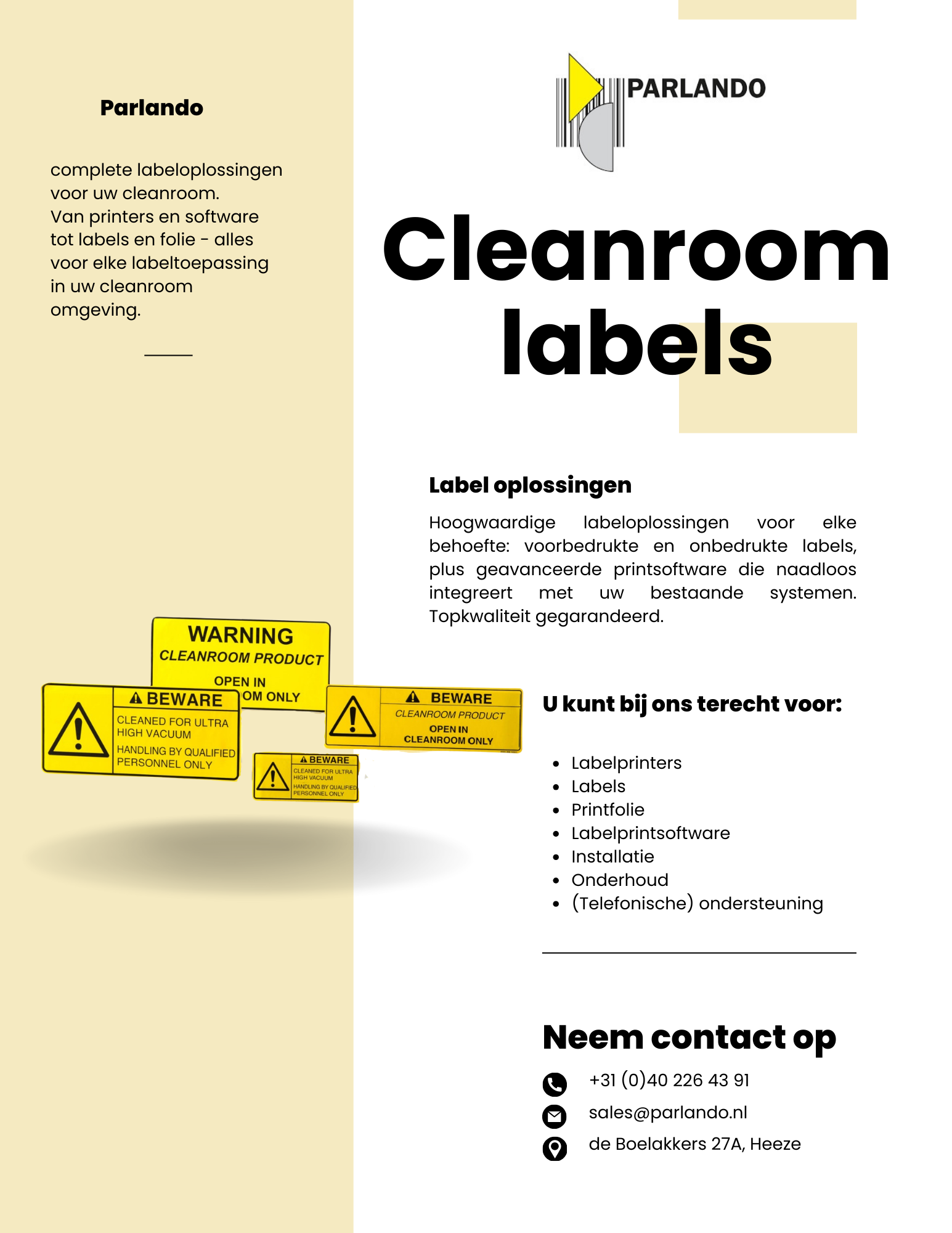 Cleanroom Etiketten: Essenti&euml;le Informatie voor Gecontroleerde Omgevingen